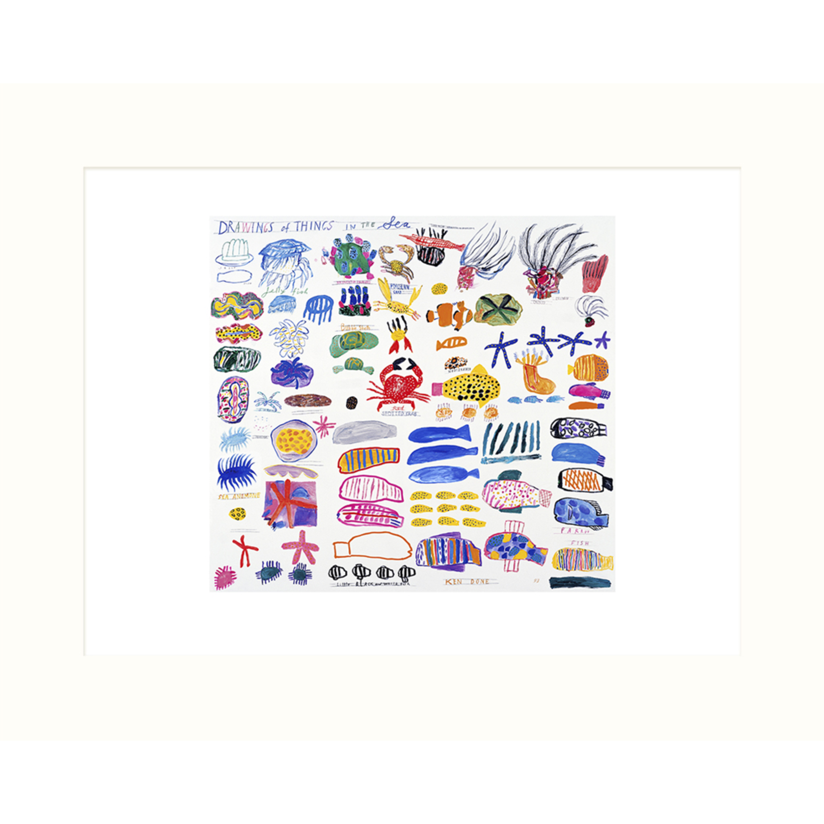 Limited Edition Prints Drawings of things in the sea, 1993