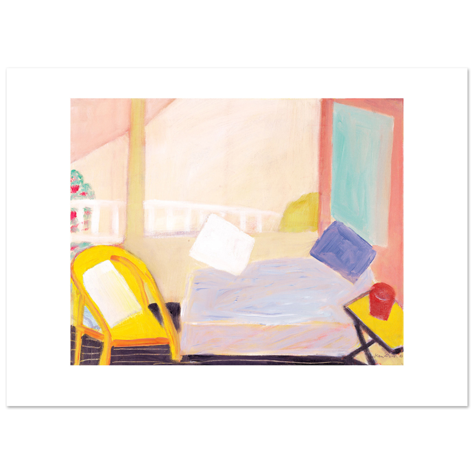 Limited Edition Prints Yellow chair, white cushion, 2003