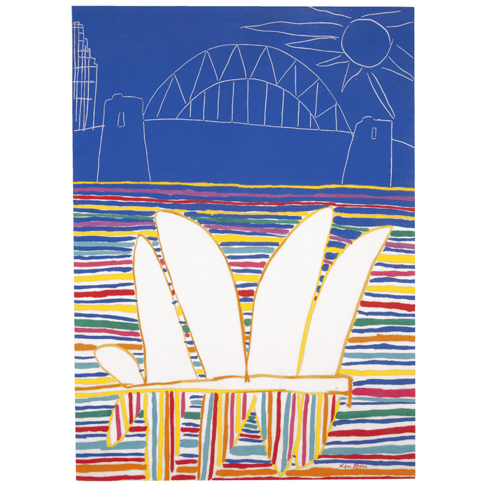 Clothing T-shirt - 'Sydney striped' white
