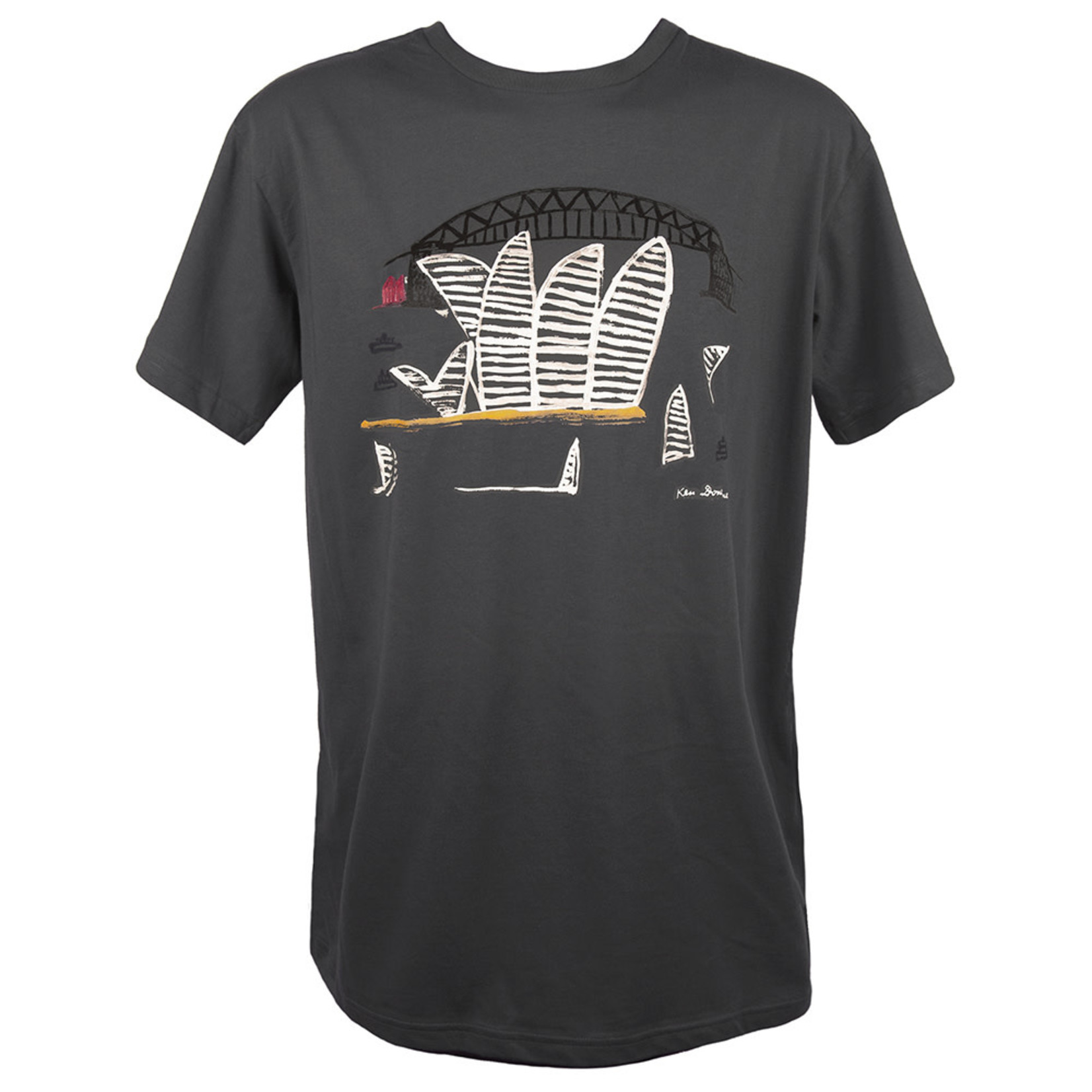 Clothing T-shirt - 'Sydney Harbour' charcoal grey