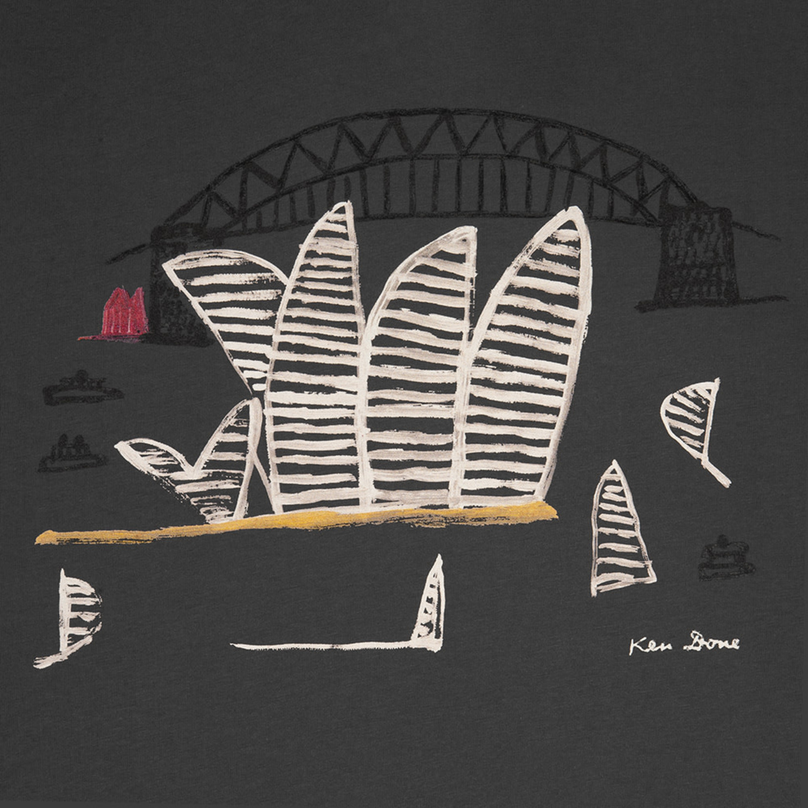 Clothing T-shirt - 'Sydney Harbour' charcoal grey