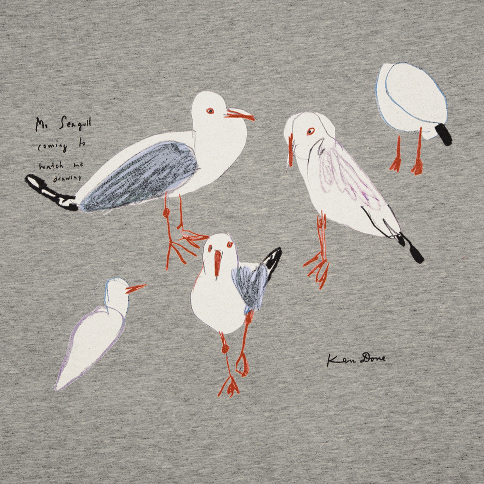 Clothing T-shirt - 'Mr Seagull' grey marle