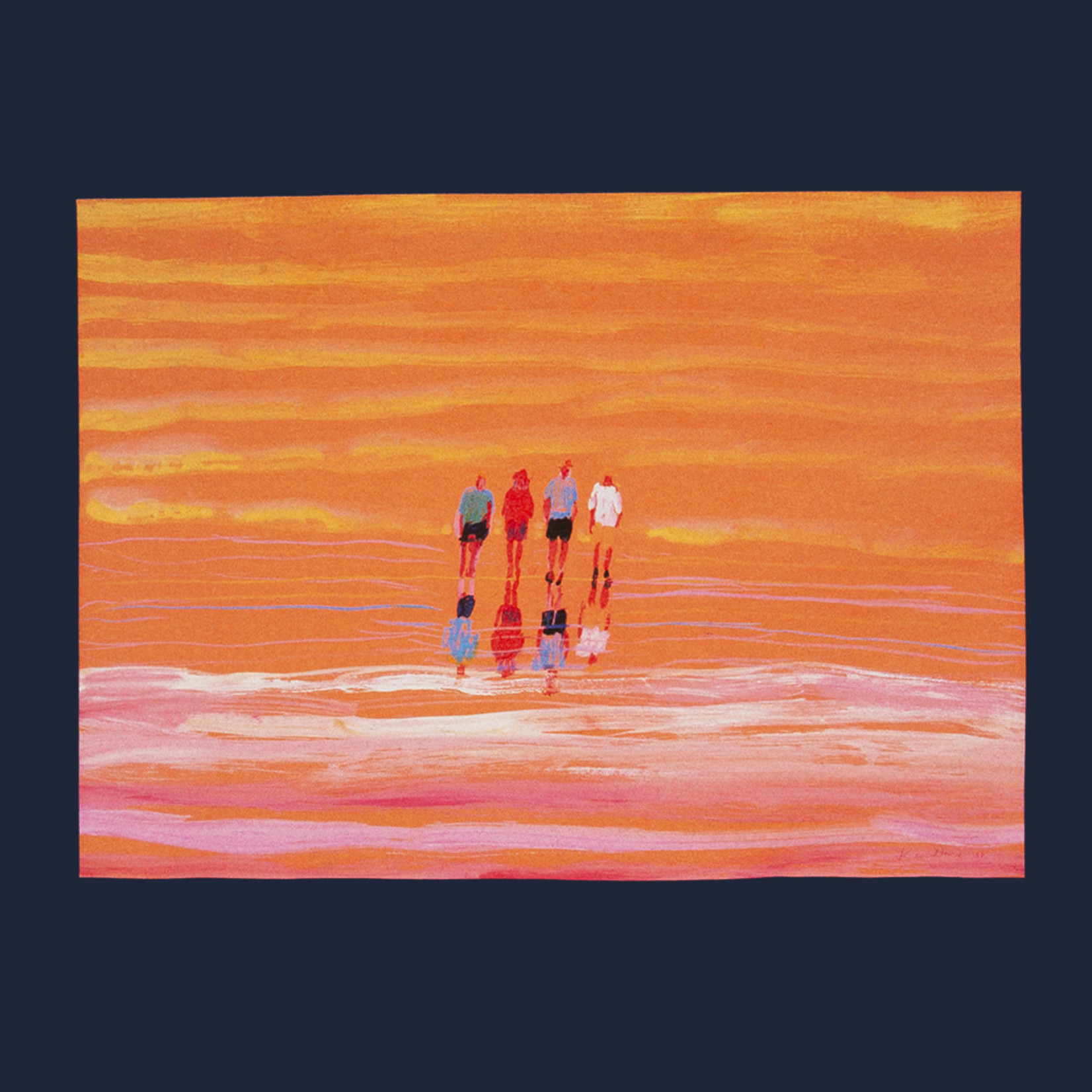 Clothing T-shirt - 'Walking on Lake Eyre' navy
