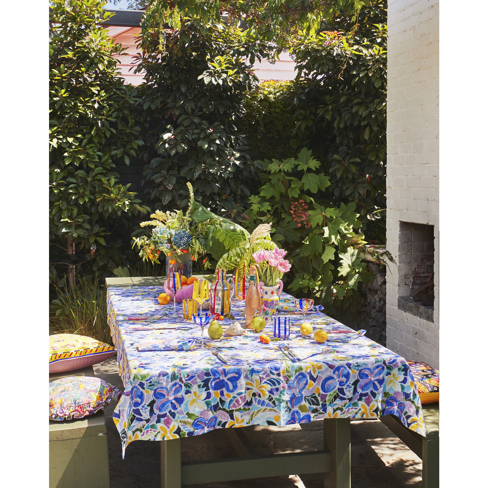 Homewares 'Frangipani'  Linen Tablecloth - Kip&Co X Ken Done