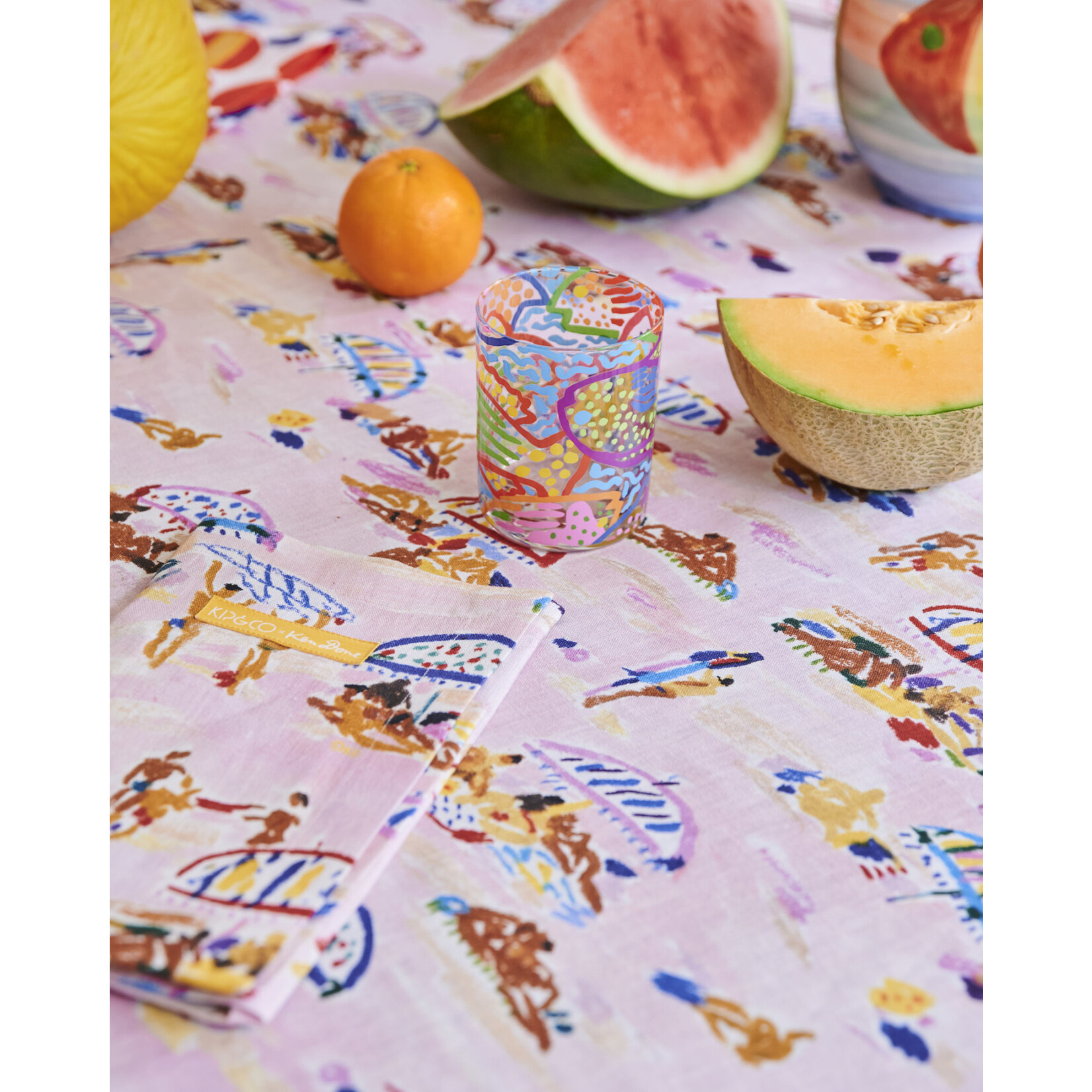 Homewares 'Beach Days' Rectangular Linen Tablecloth - Kip&Co x Ken Done