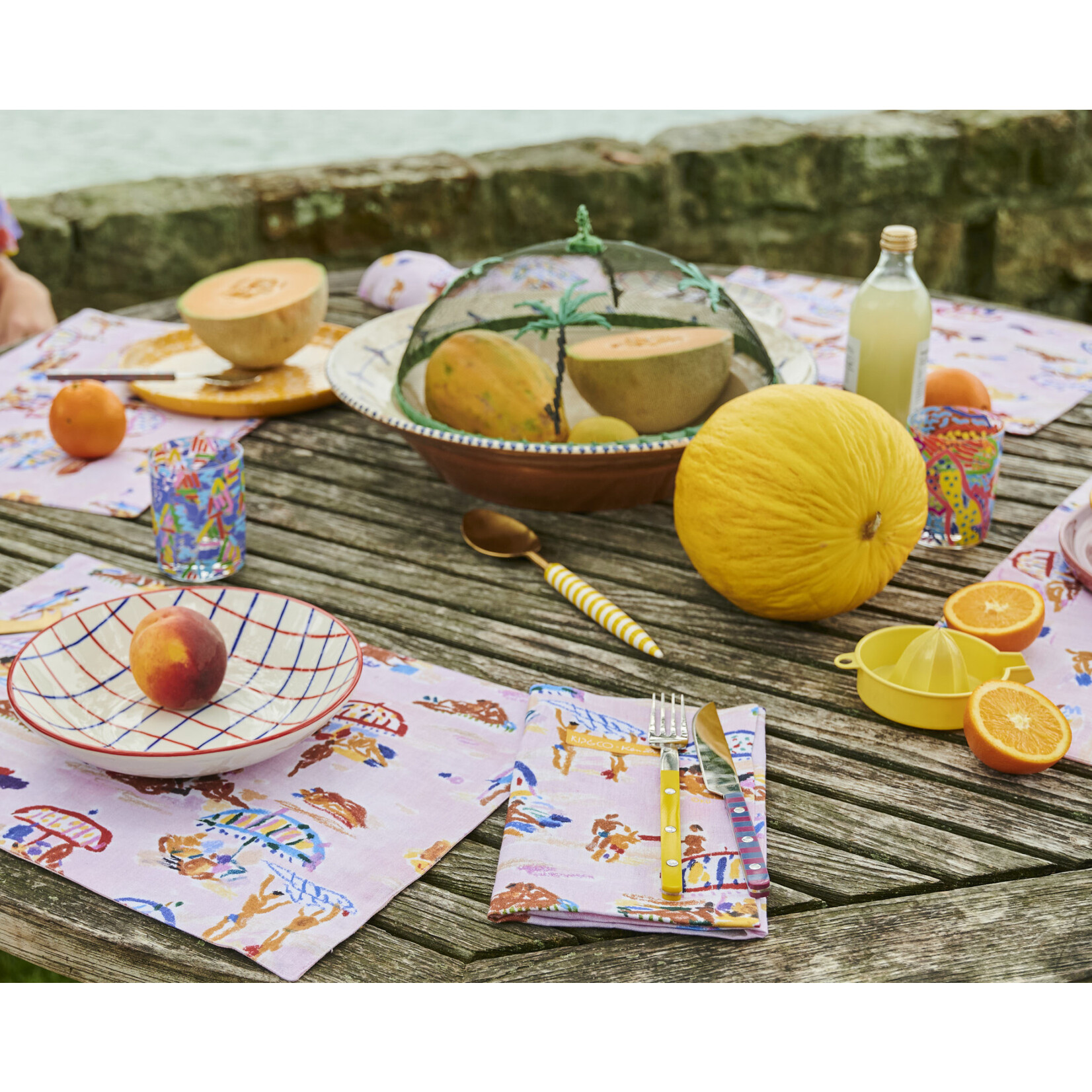 Homewares 'Beach Days' Linen Napkin Set - Kip&Co x Ken Done