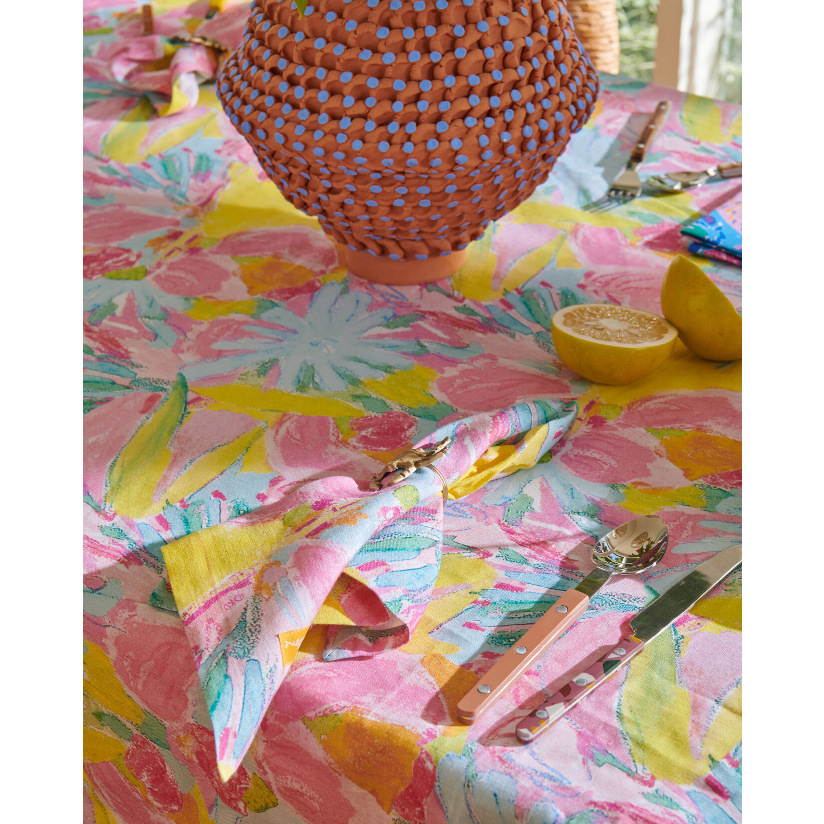 Homewares 'Pastel Blooms' Linen Tablecloth - Kip&Co x Ken Done