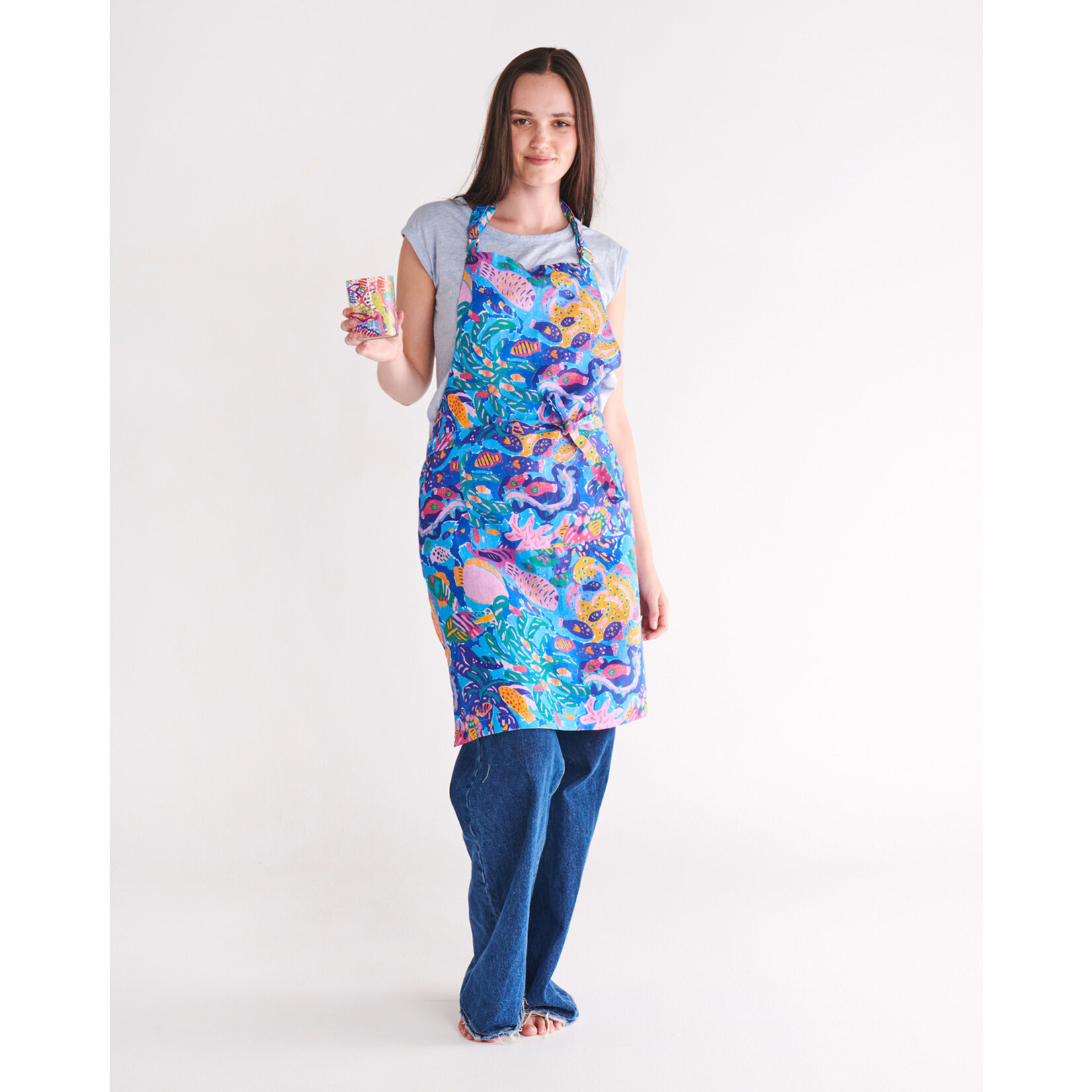 Homewares 'Reef Garden' Linen Apron - Kip&Co x Ken Done