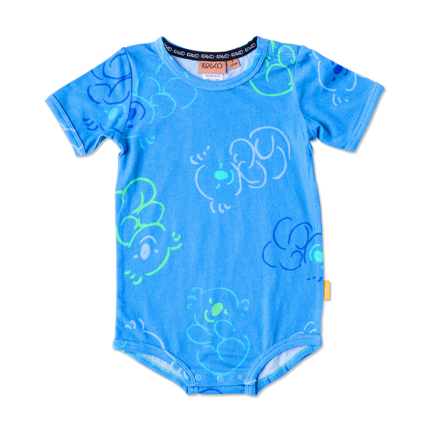Baby 'Koala Cuddles' Blue Organic Short Sleeve Romper - Kip&Co x Ken Done