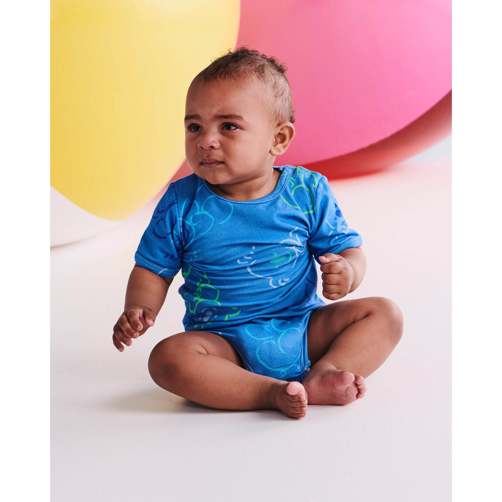 Baby 'Koala Cuddles' Blue Organic Short Sleeve Romper - Kip&Co x Ken Done