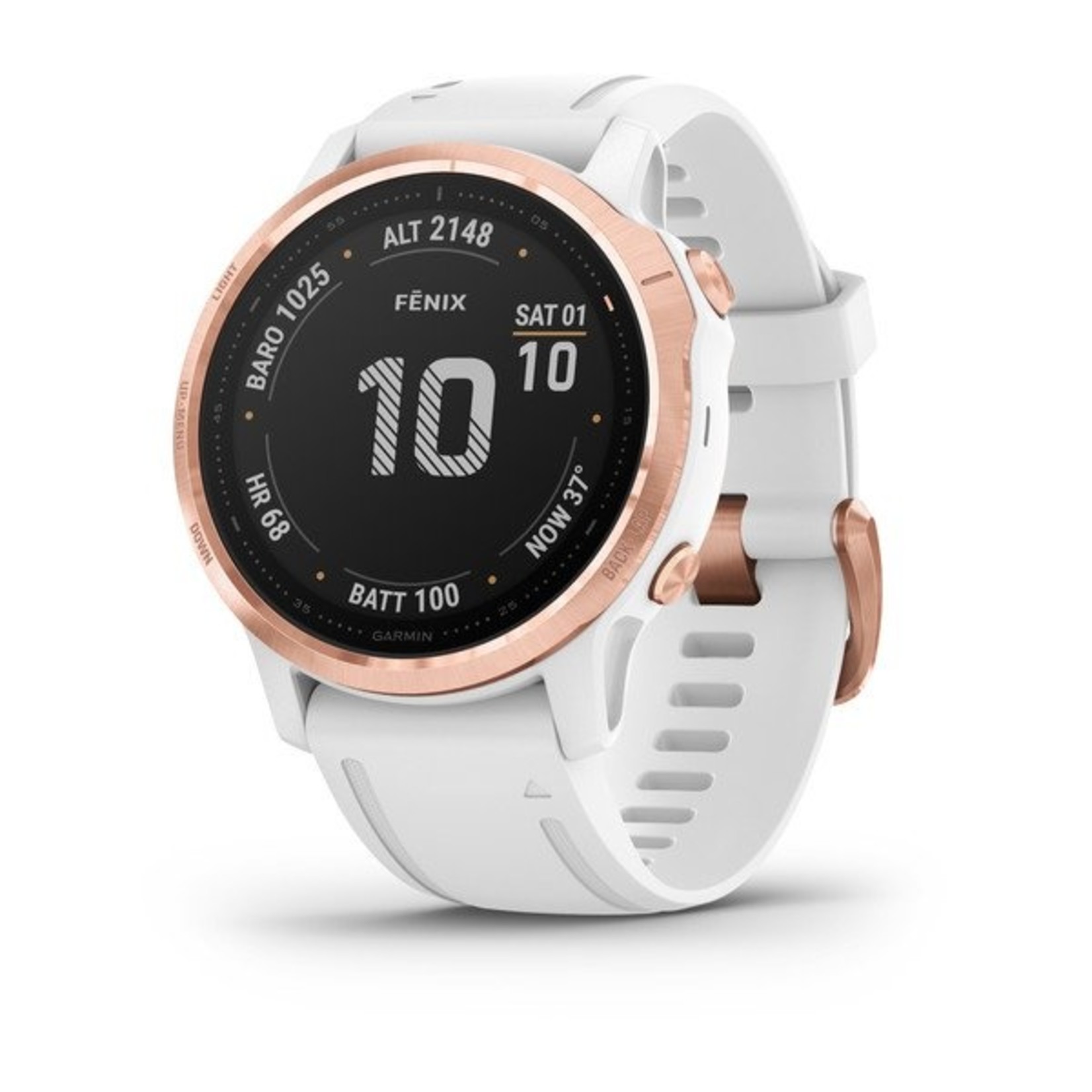 fēnix® 6S Pro - Rose Gold-tone with White Band - Cycle Love