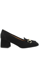 ModadiFausto Black Suede Loafer With Gold Bit 6141