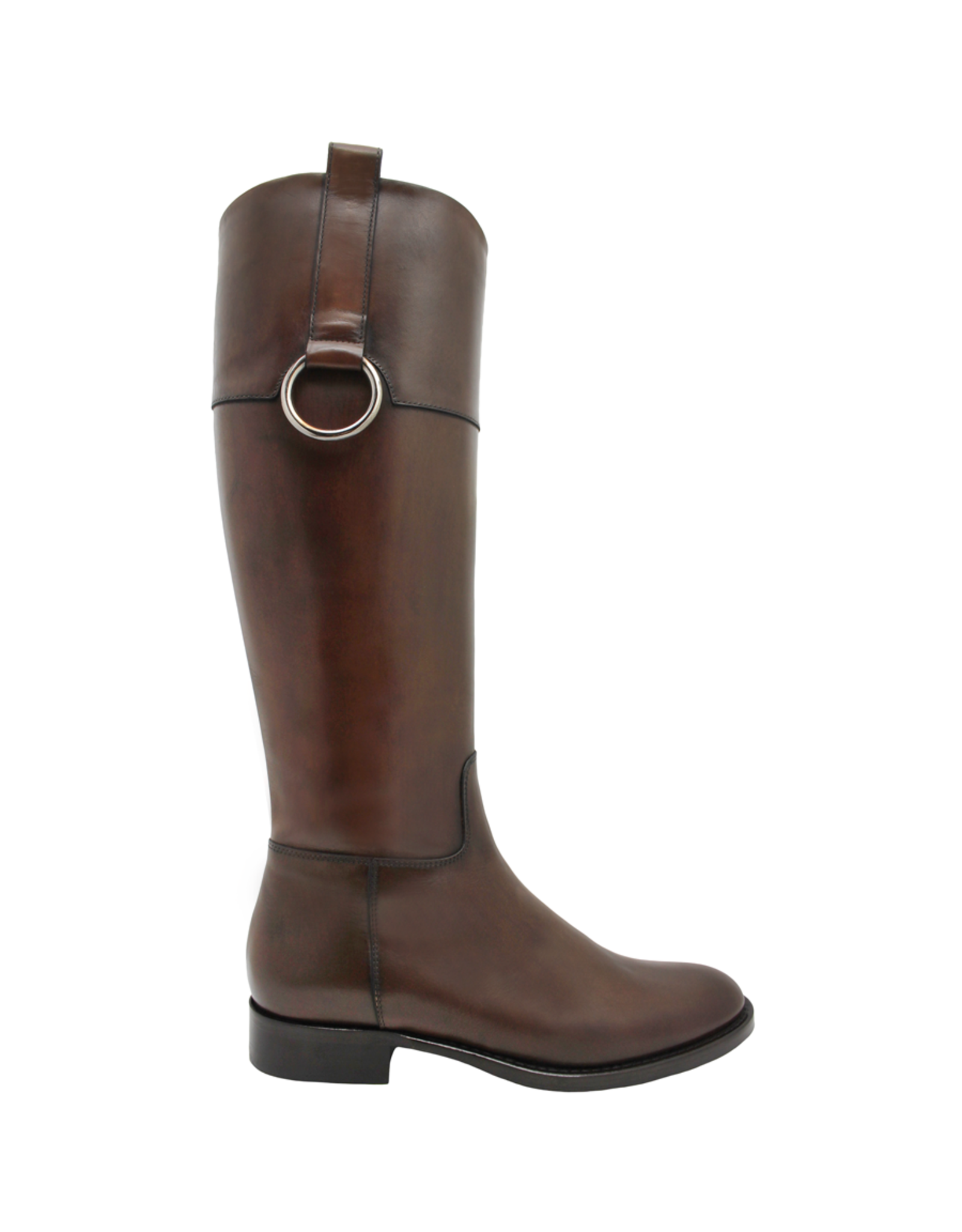 Eclat Whiskey Riding Boot W/ Ring Detail+ Full Inside Zipper 7603