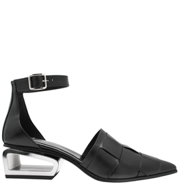 Now Now Black Ankle Strap Sandal With Metal Heel-6970