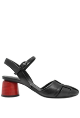 Halmanera Black Woven Mary Jane With Red Heel-2031