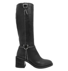 Now Now Black Knee Boot w/Harness 7157