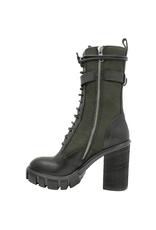 Now Now Black with Military Mid-Calf Lace-Up 7354