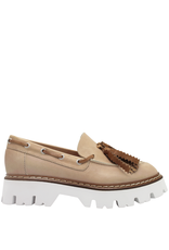 Now Now Beige Loafer with White Tread 7603