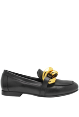 Elena Iachi Elena Iachi Black Loafer with Gold Chain Detail  3027