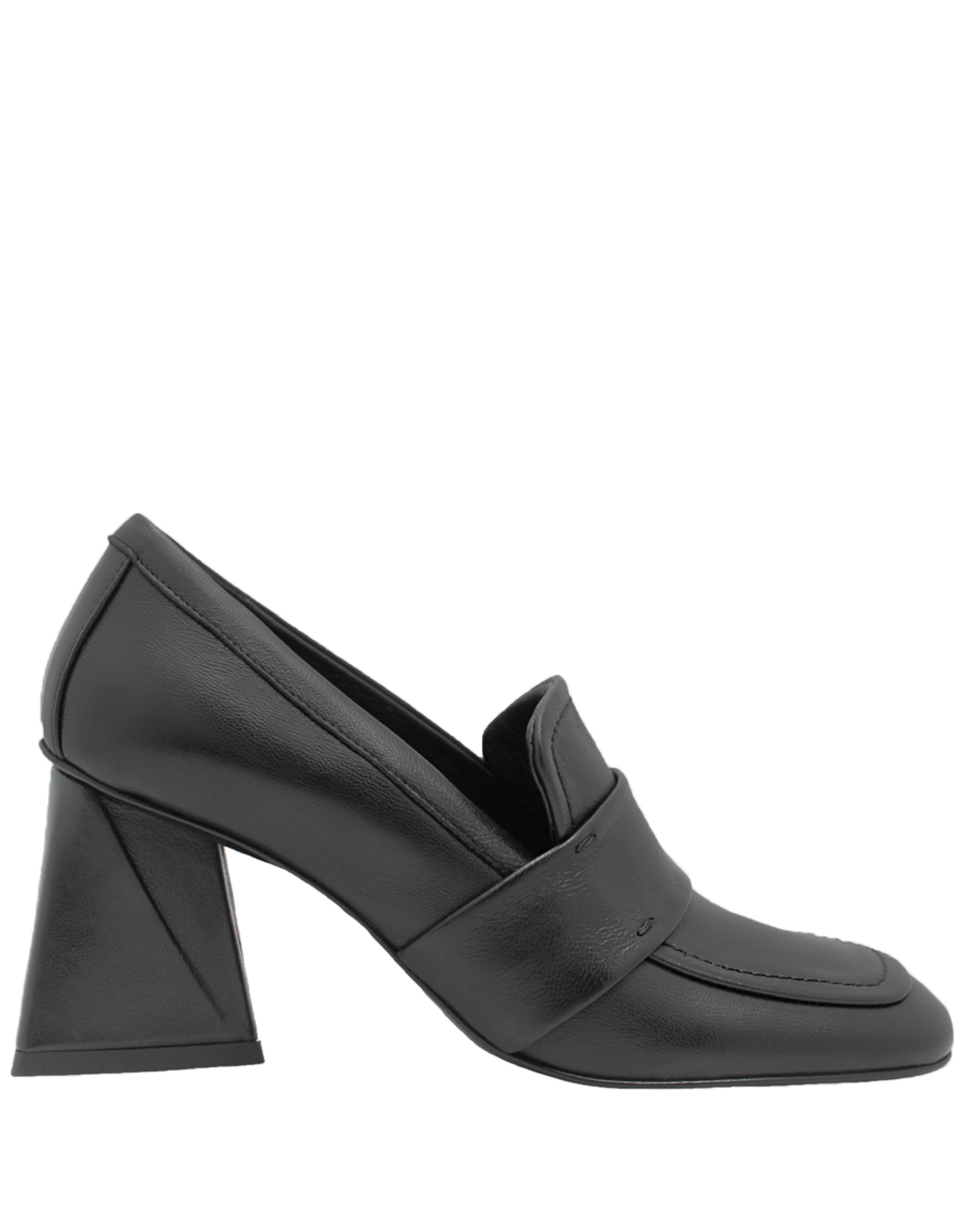Elena Iachi ElenaIachi Black Square Toe Loafer Medium Heel 5183