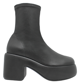 VicMatie  Black Stretch Platform Ankle Boot 5100