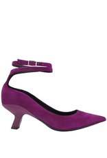 VicMatie VicMatie Purple Suede Kitten Heel With Ankle Tie 5304