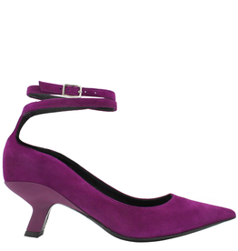 VicMatie VicMatie Purple Suede Kitten Heel With Ankle Tie 5304