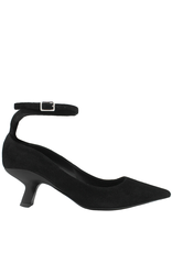 VicMatie VicMatie Black Suede Kitten Heel With Ankle Tie 5304