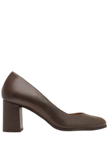 Lodi Brown Block Heel Pump Dega