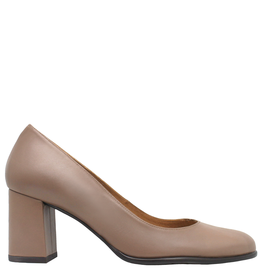 Lodi Taupe Block Heel Pump Dega