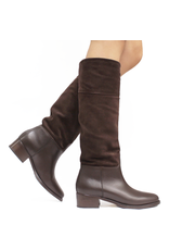Le Pepe Chocolate Suede/Calf Riding Boot 1128