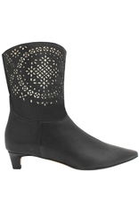Barbato Black Laser Cowboy Kitten Heel 1003