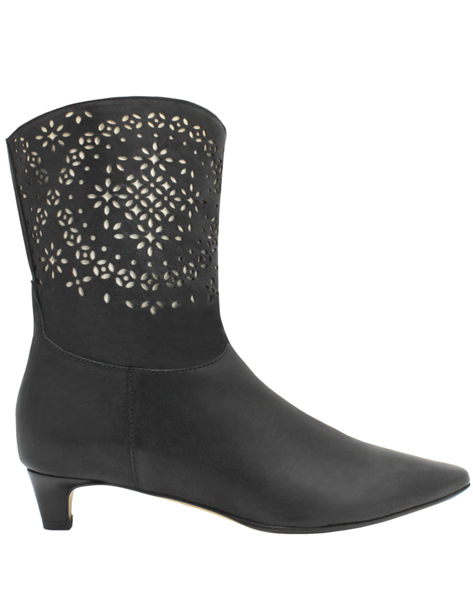 Barbato Black Laser Cowboy Kitten Heel 1003