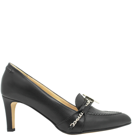 Barbato Black  Loafer Pump With Chain Detail 3827