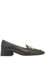 MaraBini MaraBini Black Slim Loafer With Horse Bit 9956