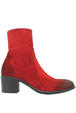 Elena Iachi ElenaIachi   Red Suede Boot Side Zipper 4561