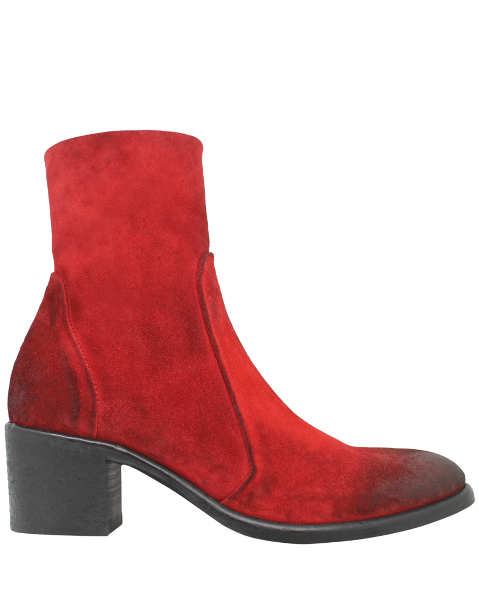 Elena Iachi ElenaIachi   Red Suede Boot Side Zipper 4561