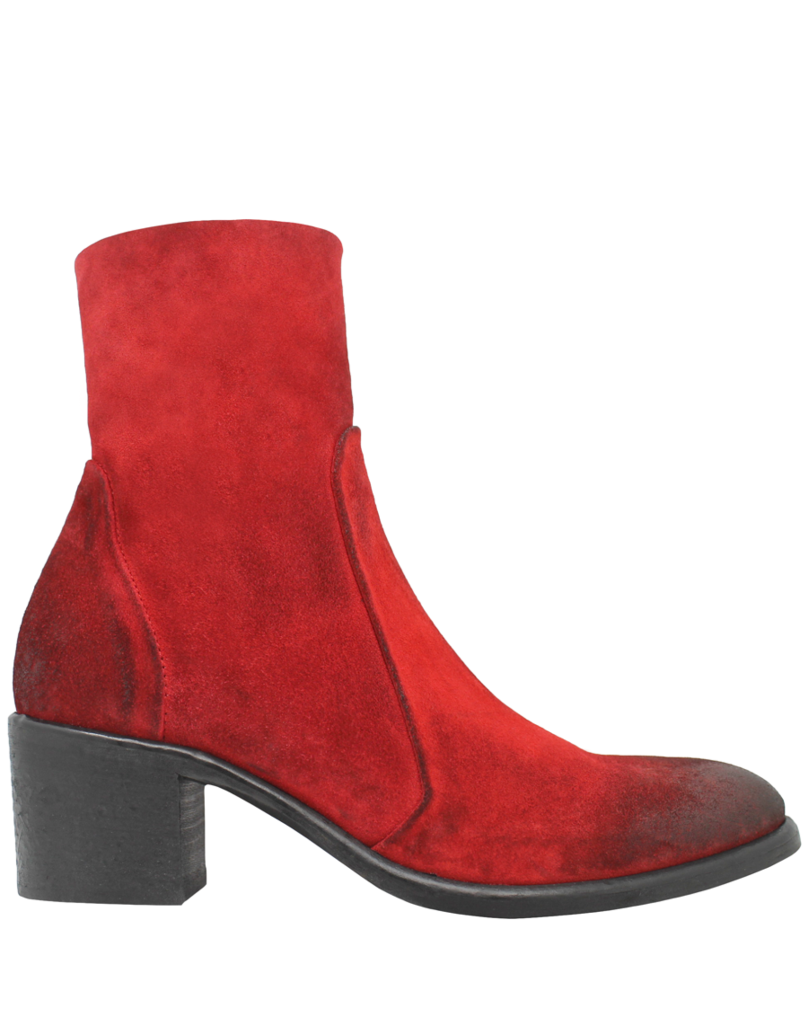 ElenaIachi ElenaIachi   Red Suede Boot Side Zipper 4561
