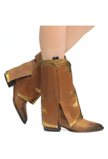 ElenaIachi ElenaIachi Camel/Bronze MidCalf  Cuff Western Boot 3645