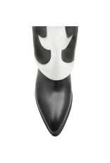 ElenaIachi ElenaIachi Black/White MidCalf  Cuff Western Boot 3645