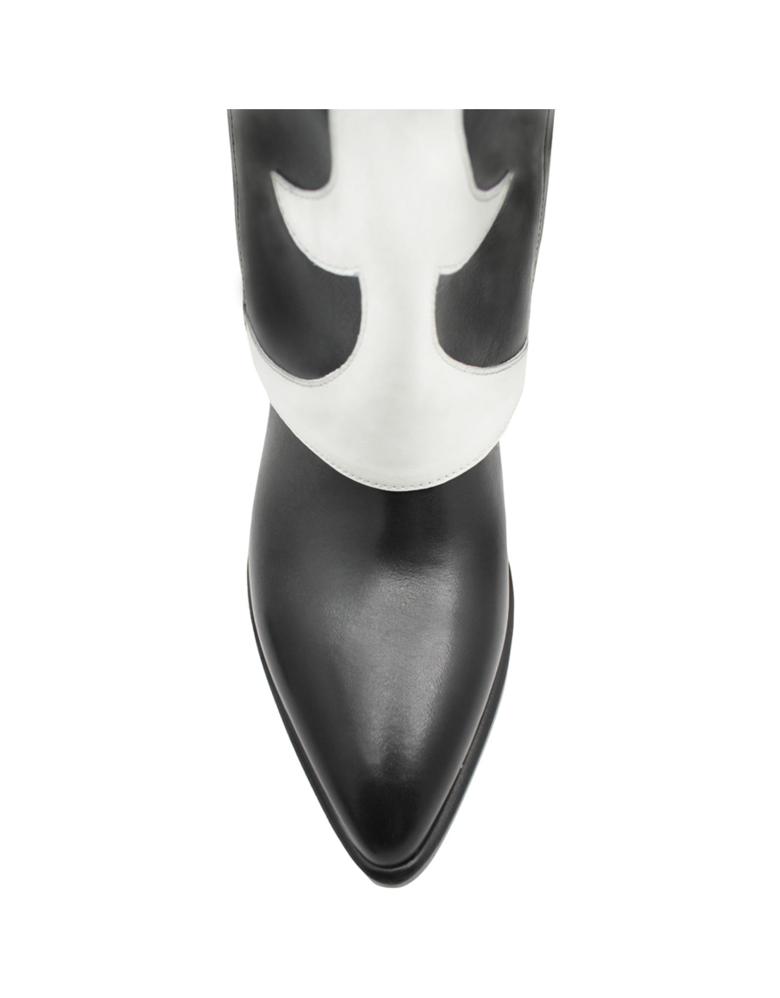 ElenaIachi ElenaIachi Black/White MidCalf  Cuff Western Boot 3645