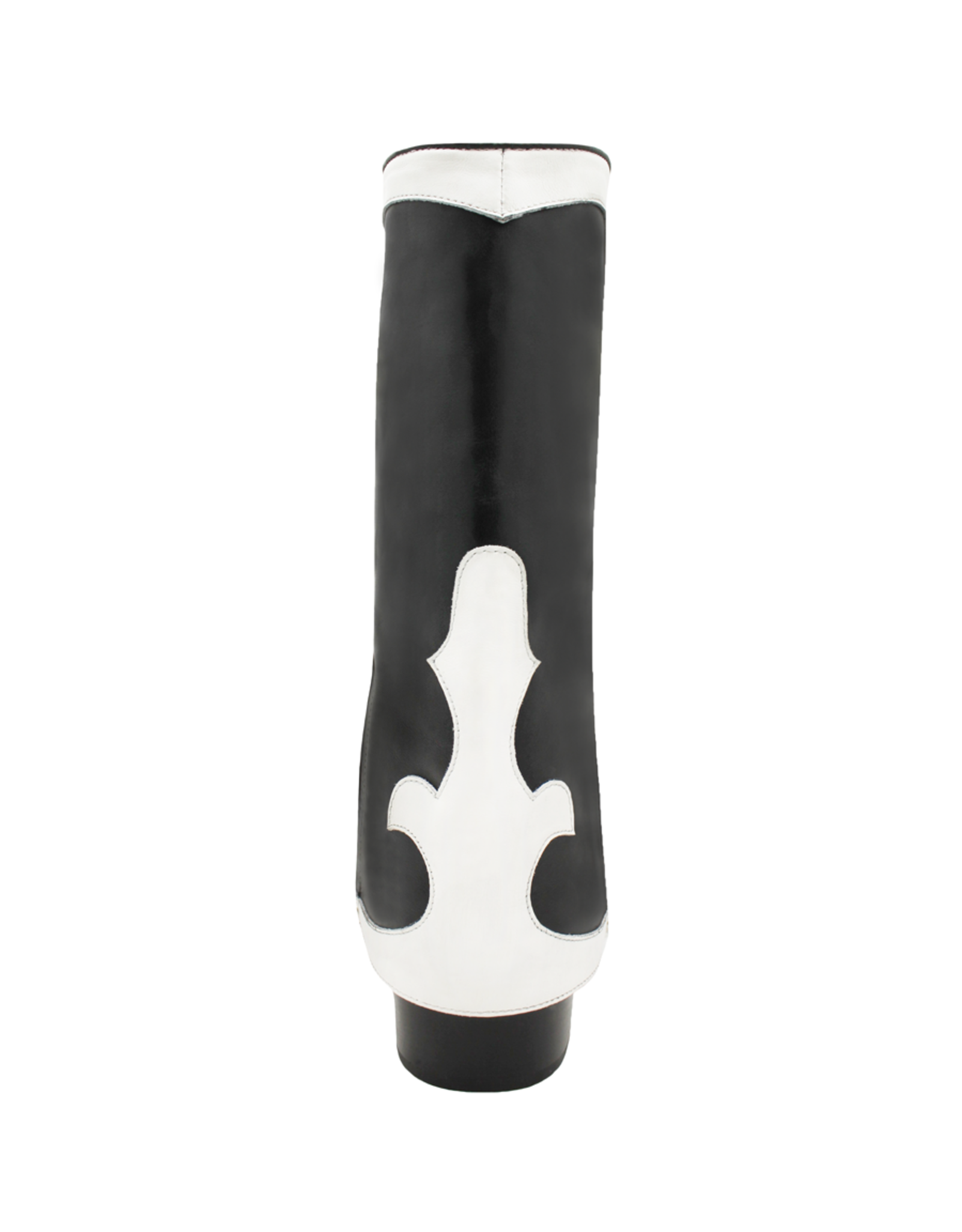 ElenaIachi ElenaIachi Black/White MidCalf  Cuff Western Boot 3645