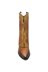 ElenaIachi ElenaIachi Camel/Bronze MidCalf  Cuff Western Boot 3645