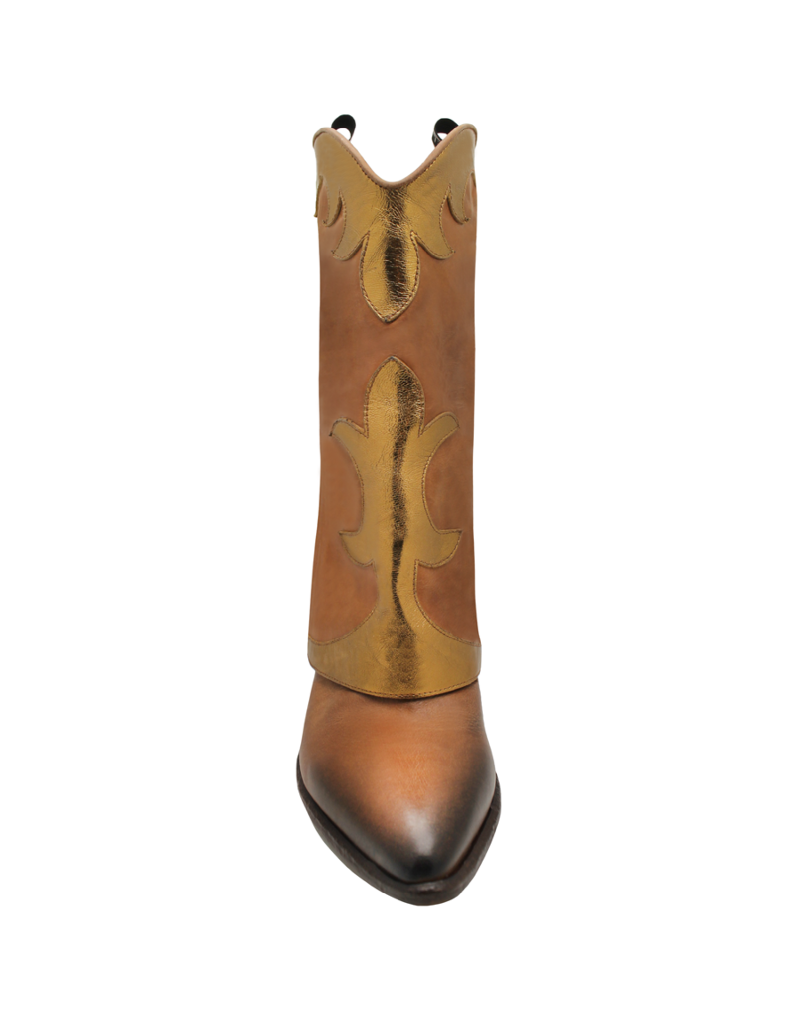 ElenaIachi ElenaIachi Camel/Bronze MidCalf  Cuff Western Boot 3645