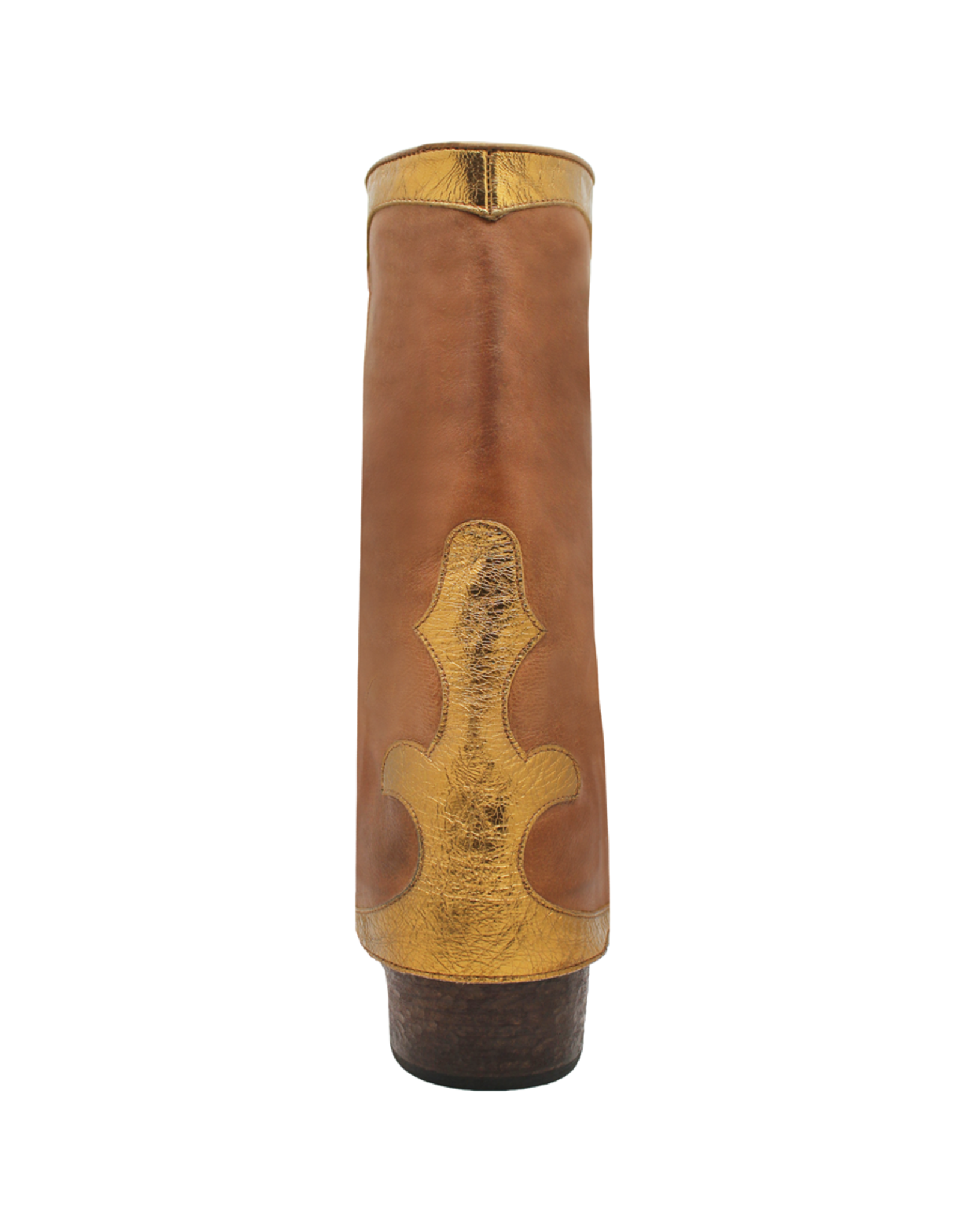 ElenaIachi ElenaIachi Camel/Bronze MidCalf  Cuff Western Boot 3645