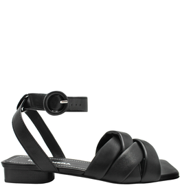 Halmanera Halmanera Black Flat Ankle Strap Sandal 3000