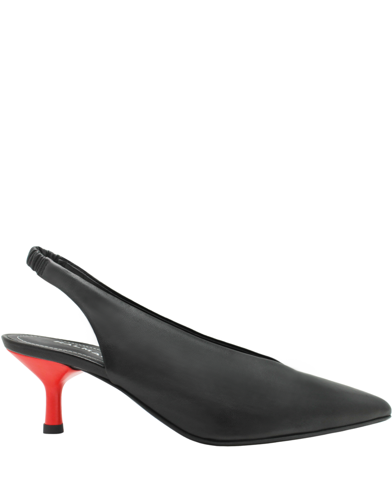 Halmanera Halmanera Black Sling Back Red Heel 3016