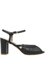 Cheville Black Buckled Open Toe Sandal Tina