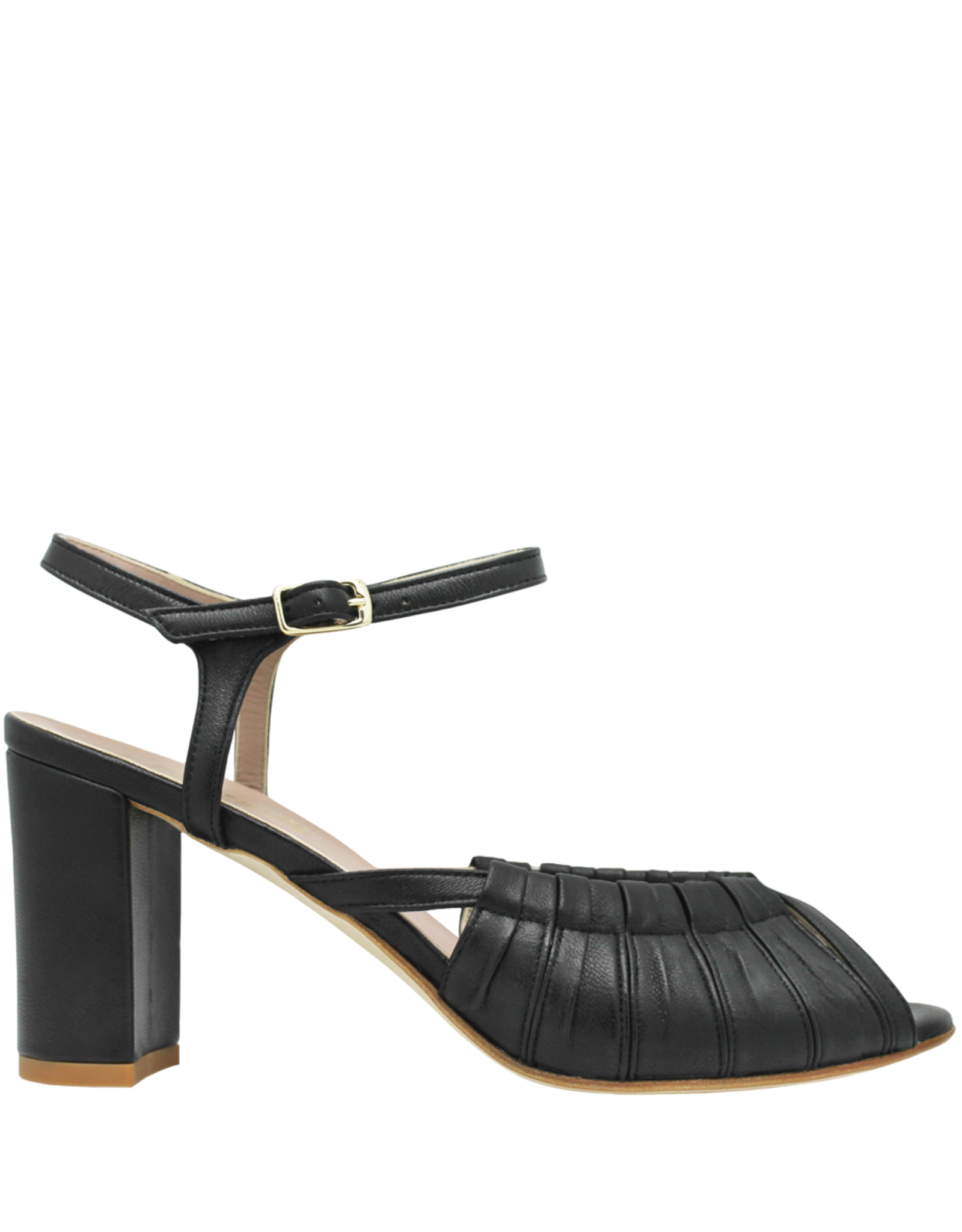Cheville Black Buckled Open Toe Sandal Tina