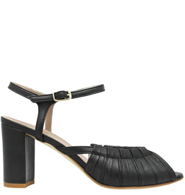 Cheville Black Buckled Open Toe Sandal Tina